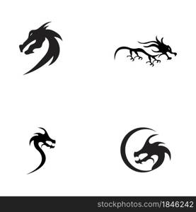 set of Dragon vector icon illustration design logo template