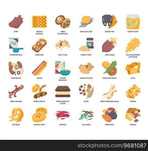 Set of Dried foods thin line icons for any web and app project.