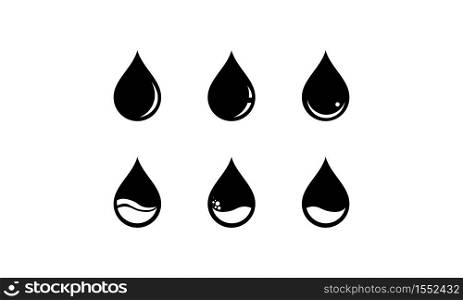 Set of drop water or oil icon. Vector on isolated white background. EPS 10.. Set of drop water or oil icon. Vector on isolated white background. EPS 10