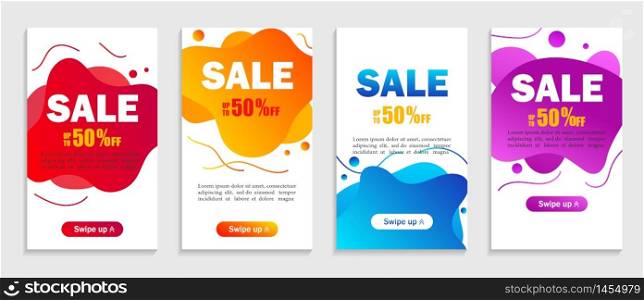 Set of dynamic abstarct geometric liquid shapes.Colorful sale banner template. Modern design covers of sale on grey background for website, presentations or mobille apps. vector eps10. Set of dynamic abstarct geometric liquid shapes.Colorful sale banner template. Modern design covers on grey background for website, presentations or mobille apps. vector illustration