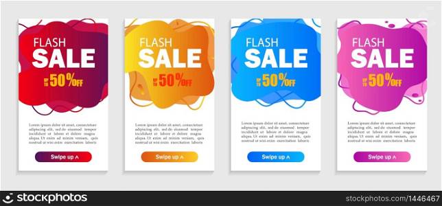 Set of dynamic geometric liquid shapes. Modern design covers for website, presentations or mobile apps. Flash sale template for social media. vector eps10. Set of dynamic geometric liquid shapes. Modern design covers for website, presentations or mobile apps. Flash sale template for social media. vector