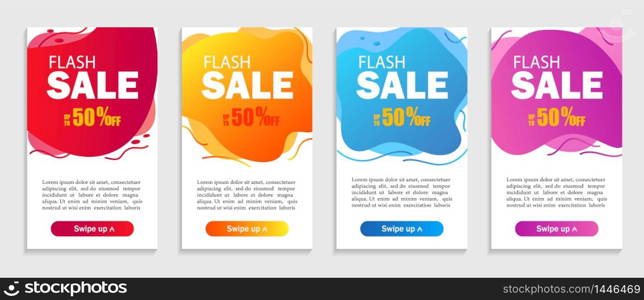 Set of dynamic geometric liquid shapes. Modern design covers for website, presentations or mobile apps. Flash sale template for social media. vector illustration eps10. Set of dynamic geometric liquid shapes. Modern design covers for website, presentations or mobile apps. Flash sale template for social media. vector