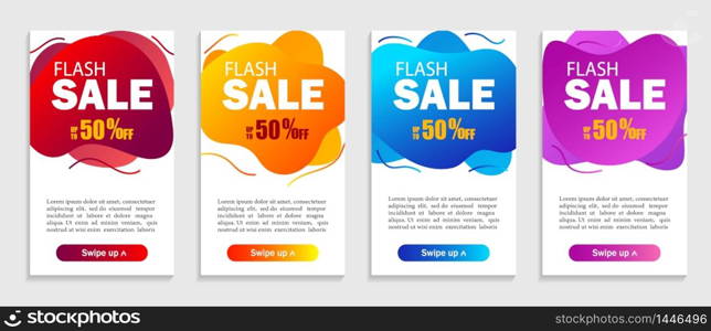 Set of dynamic geometric liquid shapes. Modern design covers for website, presentations or mobile apps. Flash sale template for social media. vector eps10. Set of dynamic geometric liquid shapes. Modern design covers for website, presentations or mobile apps. Flash sale template for social media. vector