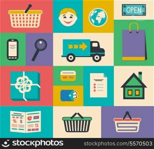 Set of e-commerce interface elements for website vector illustration