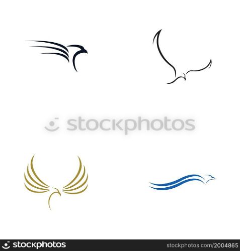 set of eagle logo vector illustration design template