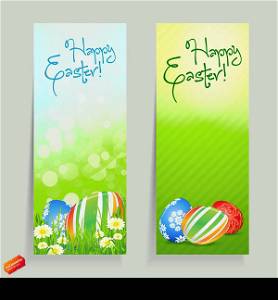 Set of Easter Cards with Eggs