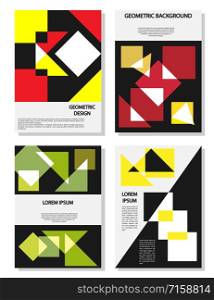 Set of editable layouts for A4 cover with abstract geometric pattern for brochure, magazines, flyer, booklet, annual report. Abstract background.