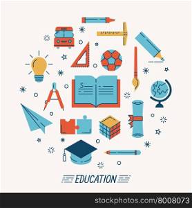 Set of education icons , eps10 vector format