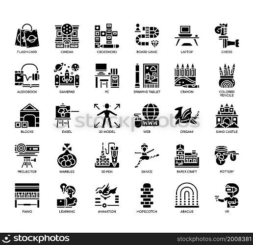 Set of Edutainment thin line icons for any web and app project.