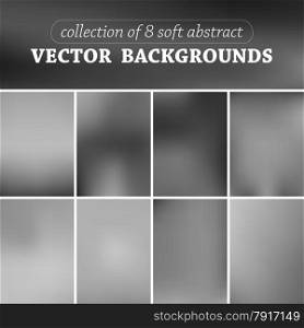 Set of eight vector blurred background.