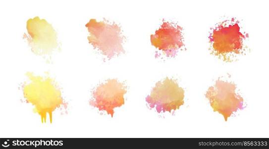 set of eight watercolor stain set design