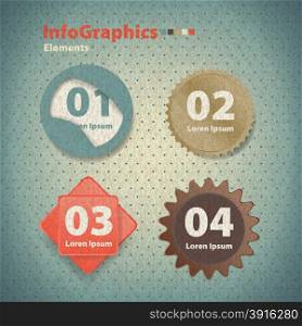 Set of elements for infographics in the form paper elements