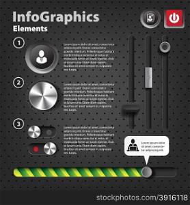 Set of elements for infographics in UI style