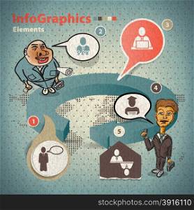Set of elements for infographics with two businessmen