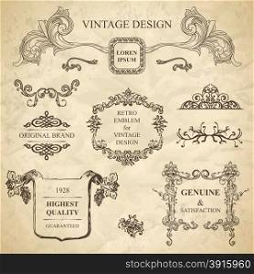 set of emblems for vintage design