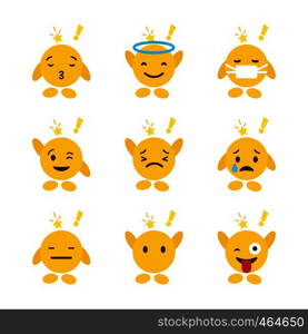 Set of Emojis with hands design vector