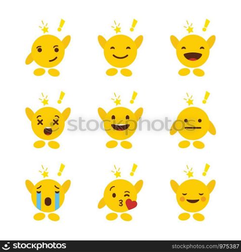Set of Emojis with hands design vector