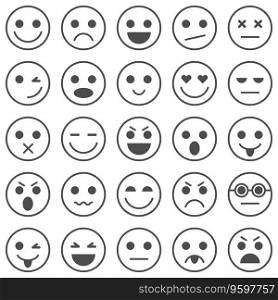 Set of emoticons of emoji vector image