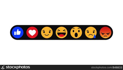 Set of emoticons with like and heart. Emoji vector icons. Vector EPS10. Eps10. Set of emoticons with like and heart. Emoji vector icons. Vector EPS10