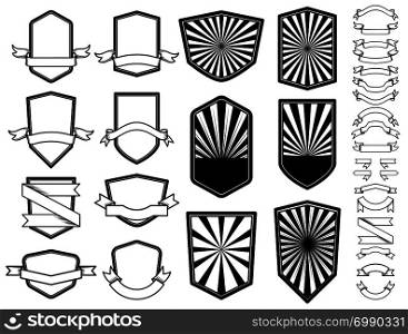 Set of empty emblems. Design element for logo, label, badge, sign. Vector illustration