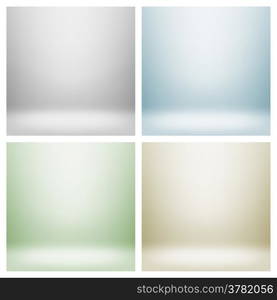 Set of empty light interiors for your creative project. EPS 10 Vector illustration. Used gradient mesh and transparency layers