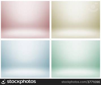 Set of empty light interiors for your creative project. Vector illustration. Used gradient mesh and transparency layers