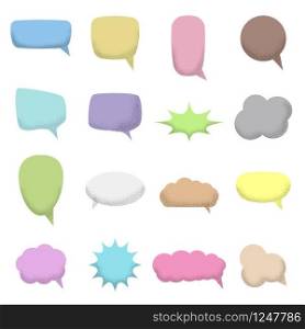 Set of empty speech bubbles color with with noise sand texture trendy. Set of empty speech bubbles color with with noise sand texture trendy. Vector illustration isolated