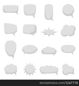 Set of empty speech bubbles with with noise sand texture trendy. Set of empty speech bubbles with with noise sand texture trendy. Vector illustration isolated