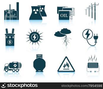Set of energy icons. EPS 10 vector illustration without transparency.
