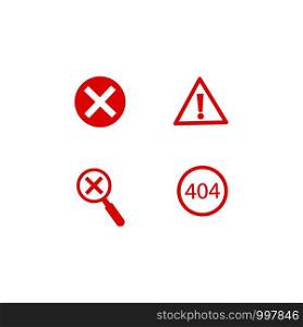 Set of Error icon information logo vector illustration design