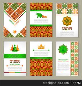 Set of ethnic Indian banners in national colors. layout design.. Set of ethnic Indian banners in national colors.