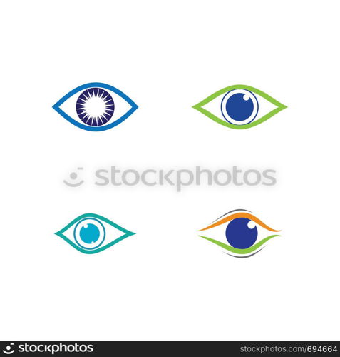 set of eye care logo template icon symbol