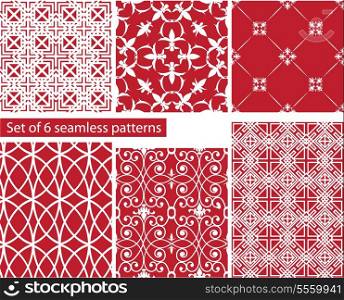 set of fabric textures with different lattices - seamless patterns.
