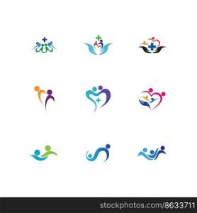 set of family care love logo and symbols illustration design