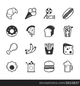 Set of fastfood icons , eps10 vector format