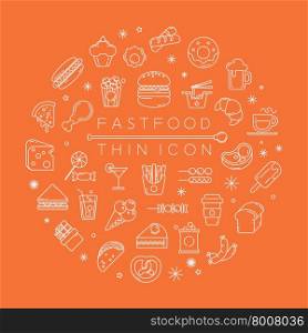 Set of fastfood icons , eps10 vector format