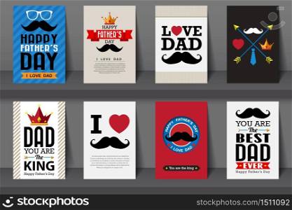 Set of Father&rsquo;s day brochures in vintage style .Vector eps10