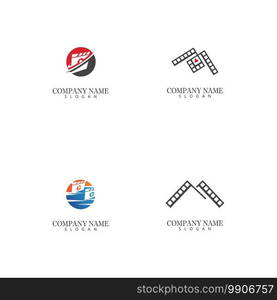 Set of Film strip logo vector design illustration