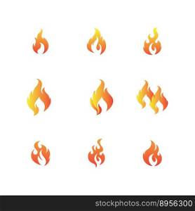 set of fire logo and symbol design template