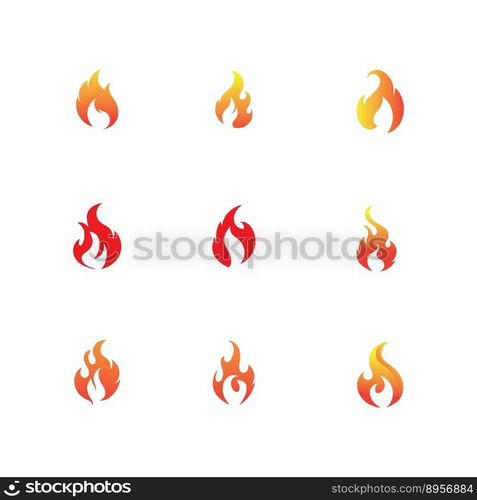 set of fire logo and symbol design template