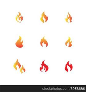 set of fire logo and symbol design template