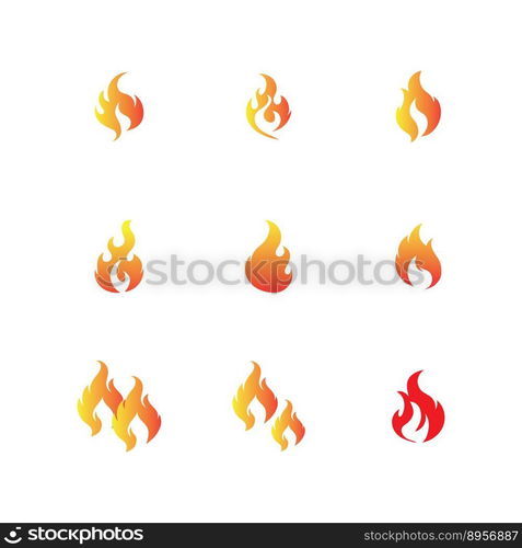 set of fire logo and symbol design template