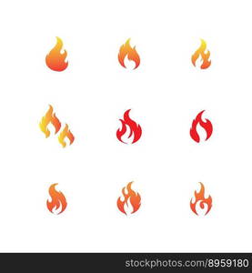 set of fire logo and symbol design template