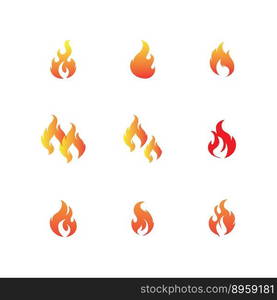 set of fire logo and symbol design template