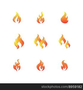 set of fire logo and symbol design template