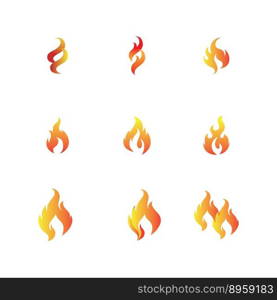 set of fire logo and symbol design template