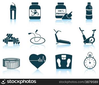 Set of fitness icon. EPS 10 vector illustration without transparency.