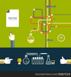 Set of flat design icon for experiment.. Set of flat design icon for experiment