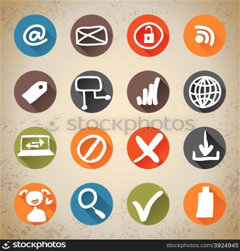 Set of flat design icons for Web design and Internet marketing