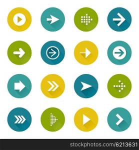 Set of flat icons of arrows. Vector illustration